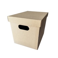 Petits Fichiers Ondulés Personnalisés Banquier Carton Boîte d'Archive Stockage de Papier Classement Boîte Marron pour Documents Déménagement avec Couvercle et Poignées