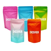 Sacs refermables en feuille d'aluminium multicolores personnalisés, rose, avec fenêtre et trou de suspension pour l'emballage d'aliments pour animaux de compagnie