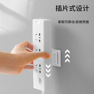 FaSoLa Wall Mount Power Strip White Rectangle Portable Desktop Organizer Office Cable Management - Product Image 5