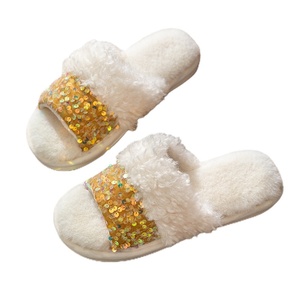Nouveau transfrontalier pour <span class=keywords><strong>Amazon</strong></span> INS Sequin <span class=keywords><strong>hiver</strong></span> fourrure TPR semelle extérieure doublure en peluche mode peluche pour pantoufles pour femmes usage intérieur à la maison - Product Image 5