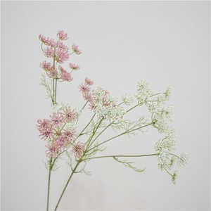 Fleurs artificielles en dentelle de soie de haute qualité à 5 têtes, vertes et blanches, pour vase, bouquets de mariée, décoration de mariage à domicile - Product Image 1