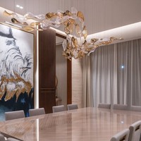 Lustre personnalisé de haute qualité, lampe décorative LED, luminaires en verre de Murano pour hôtels/villas