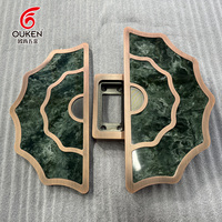Poignée de porte en marbre vert effet marbre, poignées de porte en bronze rouge mat, poignées de porte en verre poli de luxe pour villa et hôtel