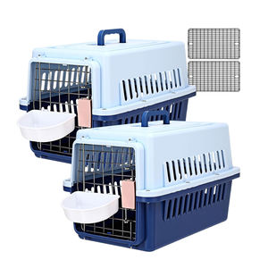 กระเป๋าใส่สัตว์เลี้ยงแบบแข็ง ทำจากพลาสติก สำหรับสุนัขและแมว พร้อมประตูแบบลวดและแผ่นรองทำความเย็น ระบายอากาศได้ดี ติดตั้งง่าย - Product Image 1