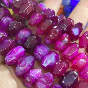 Perles d'agate de <span class=keywords><strong>grenade</strong></span> irrégulières empilées de 10x15 mm, perles facettées rondes, <span class=keywords><strong>pierres</strong></span> <span class=keywords><strong>précieuses</strong></span> pour la fabrication de bijoux, environ 41 pièces/brin. - Product Image 6