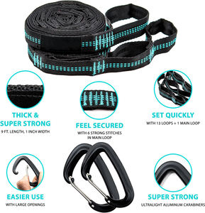 WOQI210Tナイロンシングルダブル屋外ポータブル超軽量キャンプダブルハンモック調節可能なツリーストラップ - Product Image 3