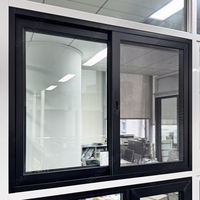 Ventana Corredera de Aluminio AS2047 de Tres Vías con Mosquitera, Resistente a Huracanes, Doble Acristalamiento, Vidrio Tintado de Gran Tamaño para Casa