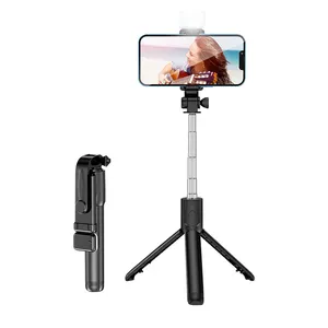 Wholesale Price ABS Metal Phone Tripod Stand Remote Control 360 Rotation Flexible Selfie Stick