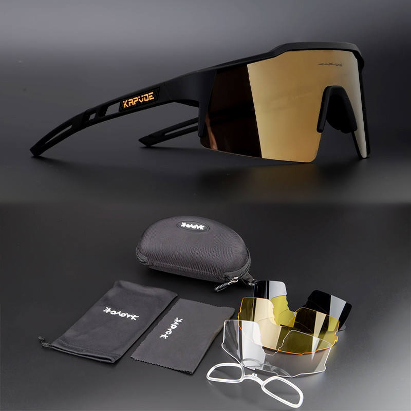 Polarized Cycling Sports Sunglasses With 3