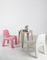 Adorable chaise confettis mignonne belle chaise pour enfants chaises étincelantes en PE blanc rose respectueuses de l'environnement chaudes en Australie