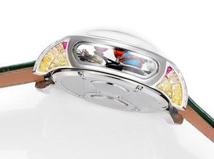 Montre-bracelet mécanique automatique haut de gamme de qualité supérieure, <span class=keywords><strong>série</strong></span> Petite Marguerite, avec saphir rond, squelette et tourbillon, étanche - Product Image 2