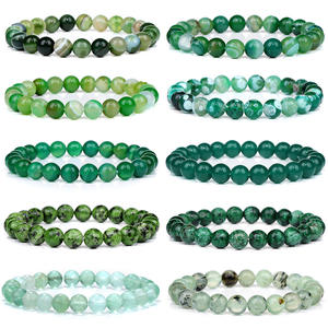8mm Pedra Natural Frisada Pulseira De Cristal Verde Olho de Gato Ágata com Borboleta Design DIY Luckier Jóias ou Pulseiras - Product Image 1