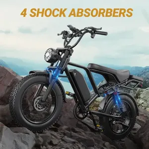 จักรยานไฟฟ้า EU Stock Smart Fat Tire ขนาด 20 นิ้ว แบตเตอรี่ 48V 20Ah ระบบกันสะเทือนคู่ แอป Tuya สำหรับธุรกิจขายส่ง - Product Image 2