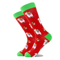 Chaussettes de Noël personnalisées en tricot Whale, animaux, cerfs, bonbons, personnages de dessins animés, motifs variés, chaussettes en coton rouge pour hommes
