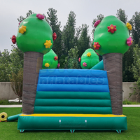 Château gonflable géant personnalisé en PVC avec toboggan et parcours d'obstacles, avec souffleur