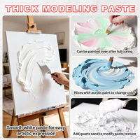Pasta de Modelado Espesa Profesional de Alta Densidad para Arte, Pasta de Textura para Pintura Acrílica, Ajuste de Color, Gel Acrílico Medio Blanco