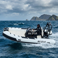 Bateau semi-rigide Hedia Sport 420 RIB 4,2 m (14 pieds) en aluminium et Hypalon, bateau pneumatique semi-rigide en PVC et aluminium 420 pour les loisirs en famille