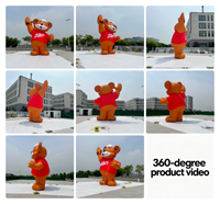 Décoration géante gonflable personnalisée en forme d'ours brun, 20 pieds, en tissu Oxford, résistante au vent et à l'eau, mascotte publicitaire gonflable en forme d'ours de dessin animé