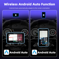 Pantalla Inalámbrica para Motocicleta M15, Impermeable IP67, Pantalla IPS HD de 5 Pulgadas, Android Auto Inalámbrico, CarPlay para Motocicleta