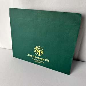 Enveloppe personnalisée en papier recyclé avec timbre à chaud élégant en or avec impression en relief du logo pour l'emballage et l'expédition d'origine - Product Image 5