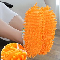 Sur-Chaussures Serpillière Lavables en Microfibre Chenille pour Nettoyage des Sols et Époussetage