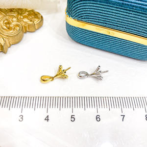 Pendentif en argent S925, perles de 8-10 mm, accessoires de perles DIY, collier en jade tendance, support de pendentif, 30565, accessoire charmant en diamant - Product Image 4