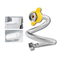 Tuyau d'alimentation flexible en acier inoxydable tressé jaune personnalisable pour robinet de salle de bain et de cuisine