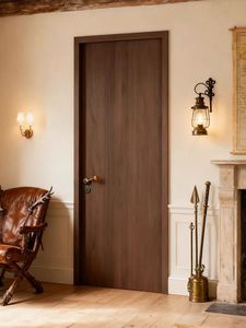 Puerta Interior de Madera Maciza con Chapa de Madera Natural, Personalizada de Fábrica, para Apartamentos, Casas, Villas y Hoteles - Product Image 2