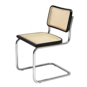 <span class=keywords><strong>Sedia</strong></span> <span class=keywords><strong>Cesca</strong></span> Modernariato Mid-Century con Base in Metallo Cromato e Legno Rattan - Product Image 1