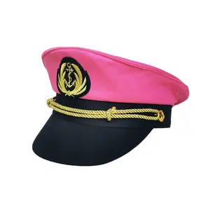 Groothandel Hoge Kwaliteit Wit Roze Zwart Caps 100% Katoen Captain Volwassen Jacht Marine Hoeden