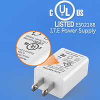 Cargador de Viaje Universal Shenzhen Lvxiangyuan con Logotipo Personalizado, 5V 2A 10W, Adaptador de Corriente con 1 Puerto USB y Enchufe Estadounidense, Aprobado por UL, CUL y FCC