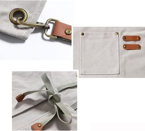 Delantal de Cocina de Lona, Duradero, Lavable, Reutilizable, con Correas Ajustables, Logotipo Personalizado Impreso, Utensilios de Cocina Unisex de Alta Calidad - Product Image 3
