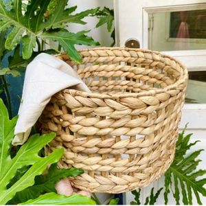 Round Woven Flower Vase Basket: Multi-Use <b>Accessory</b> and Plant Holder, Decorative Storage and Box Solution - Product Image 5