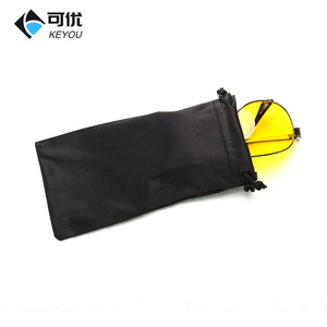 Bolsa para Gafas de Sol Keyou, Estuche Portátil de Microfibra con Cordón para Guardar Lentes, Color Negro Gris - Product Image 1