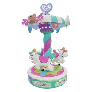 Manège miniature licorne 3 places, mignon, à monnayeur, pour enfants, machine d'arcade rotative pour centre de jeux intérieur - Product Image 6