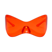 Lunettes de soleil Y2K argentées surdimensionnées style steampunk unisexe, hip-hop, streetwear, futuristes, mode, protection UV400