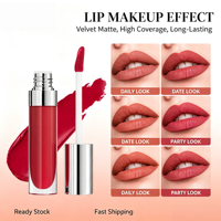 Gloss à lèvres mat personnalisé à logo, rouge à lèvres liquide velours haute pigmentation, longue tenue, anti-transfert, non desséchant – Meilleure vente