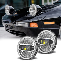 Phare LED rond de 7 pouces, 108W, 6500LM, H4 Halo DRL, phare à bordure en cristal pour Jeep Wrangler, camion, moto, DOT