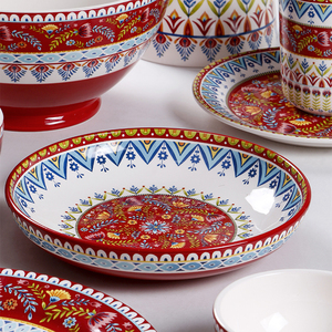 <strong>Creative</strong> Ceramic Dinner <strong>Plates</strong> Central Asian Style Dishwasher Safe for <strong>Serving</strong> Steaks Pancakes Other Foods Restaurants Family - Product Image 5