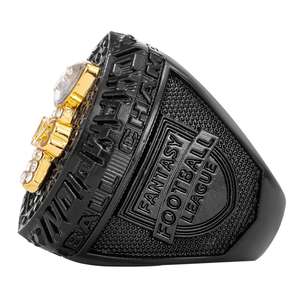 Nouvelle conception de bijoux en alliage, bagues de championnat fantastiques personnalisables individuellement, championnat de la <span class=keywords><strong>Ligue</strong></span> des <span class=keywords><strong>champions</strong></span> de football FFL <span class=keywords><strong>2023</strong></span>, bague noire - Product Image 3