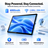 Tablette professionnelle portable 10,1 pouces Allwinner A523 Octa Core Android 14, 4+64 Go, écran tactile IPS 1280x800, 6000 mAh, Wi-Fi, pour le bureau