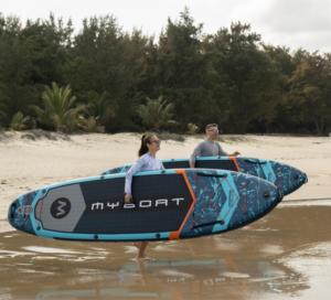 MYBOAT 11'6''*34''*6'' บอร์ดยืนพายแบบเป่าลม วัสดุดรอปสติทช์ พร้อมอุปกรณ์ตกปลา รุ่น MY01/2 บอร์ดเป่าลมแบบดรอปสติทช์ - Product Image 1