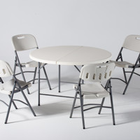 Vente en gros Table ronde pliable de 120cm Table de banquet ronde en plastique pour pique-nique en plein air