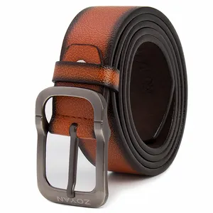 Custom Wholesale Alloy men Leather pu belt boa qualidade Alloy Pin Buckle Leather Belts for Men