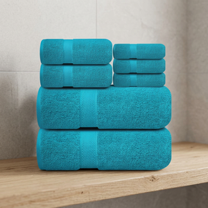 Ensemble de serviettes de bain ORCHID en coton biologique avec bordure Dobby, couleur unie, doux pour la peau, séchage rapide, écologiques, pour la maison - Product Image 1