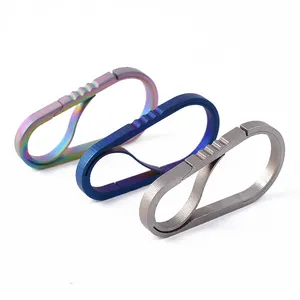 ईडीसी 55mm एस टाइटेनियम टिकाऊ हल्के कुंजी कोयलाखनक चाबी का गुच्छा Carabiner तस्वीर हुक के साथ