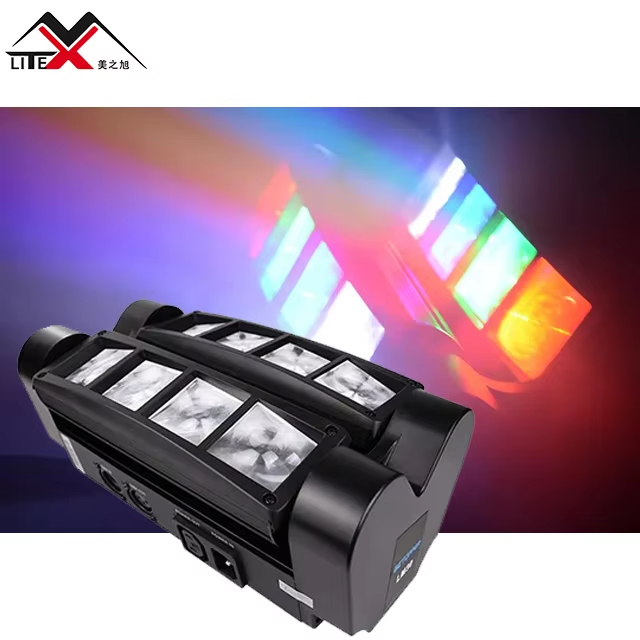 8-Eyes 10W RGBW Smart Mini LED Spider Beam Light DJ Rotating King Moving Head Stage Lights for Disco KTV Club Parties