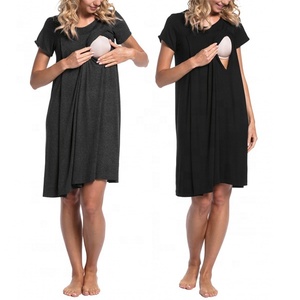 Camicia <span class=keywords><strong>da</strong></span> <span class=keywords><strong>Notte</strong></span> NZMAN <span class=keywords><strong>per</strong></span> Allattamento e Parto, Abito Ospedaliero <span class=keywords><strong>per</strong></span> l'Allattamento al Seno, Vestito Premaman a Maniche Corte <span class=keywords><strong>per</strong></span> Donne - Product Image 3