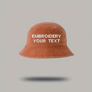 Custom Embroidered Bucket <b>Hat</b> Adjustable Cotton Outdoor <b>Sun</b> Protection Cap for <b>Men</b> Women Hand Drawn One Piece MOQ for Cycling - Product Image 6