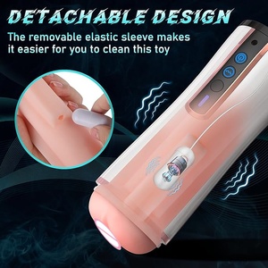 10 vibrazione automatica e voce maschile masturbatore adulti giocattoli del sesso per gli uomini ricaricabile Vagina vera figa erotica artificiale Vagina - Product Image 6